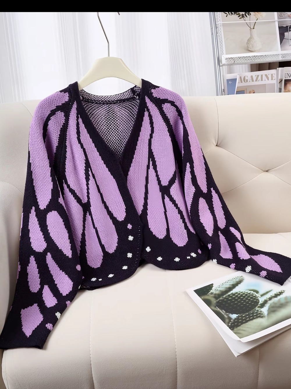 Purple Butterfly wing sweater